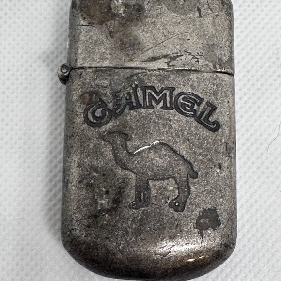 Vintage Camel Metal Flip Top Lighter Engraved Camel Logo & Patina Finish - Picture 1 of 8